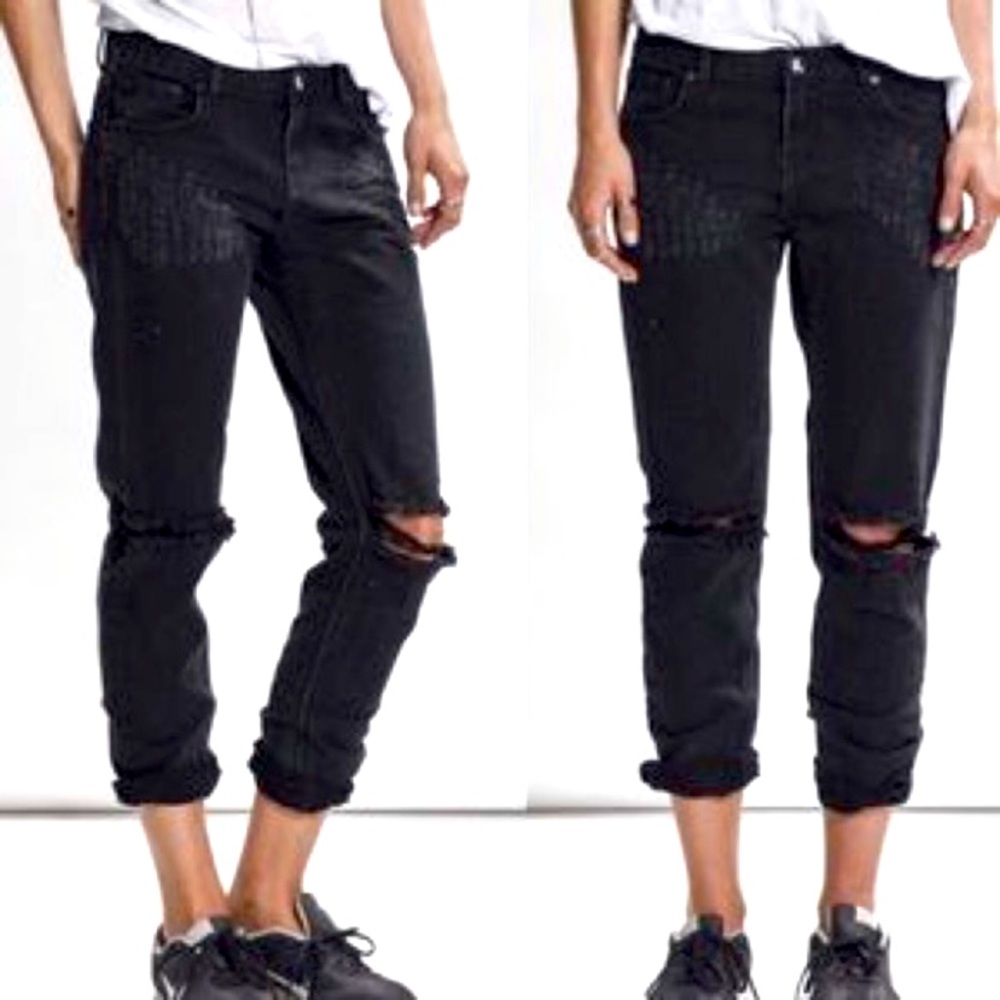 One Teaspoon Awesome Baggies Black Jeans